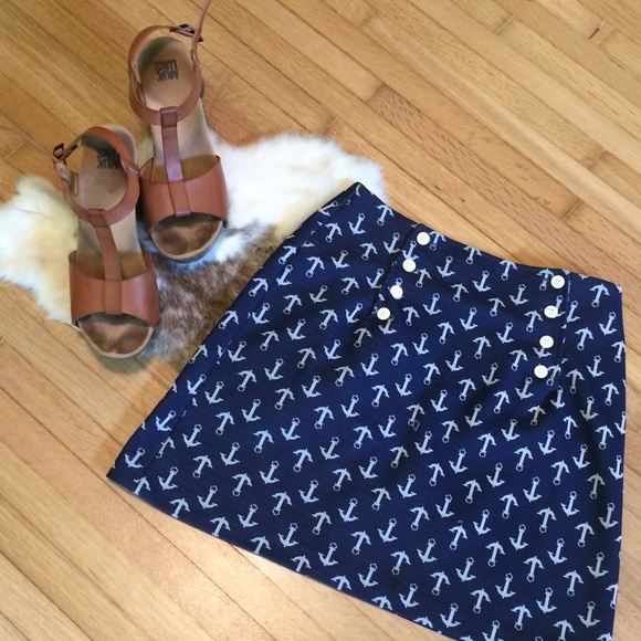 Vintage Anchor Pattern Mini Skirt - Picture 1 of 3